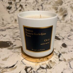 Maison Francis Kurkdjian OUD Candle - White with Gold Accents